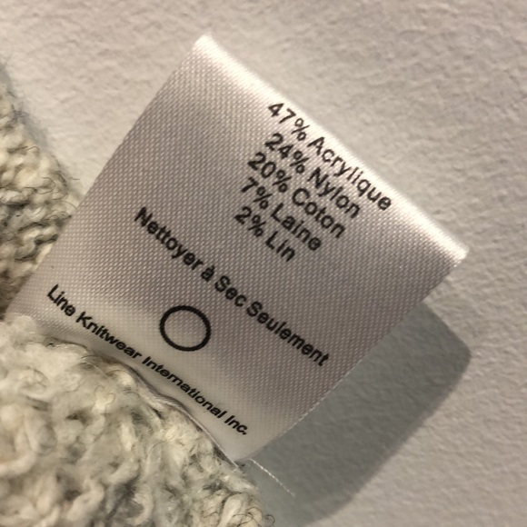 Line The Label Grey Boucle Striped Raglan Turtleneck Sweater - Picture 9 of 9